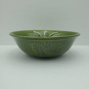 Paula Deen Southern Pine Serving Bowl Green Embossed Pinecone Vegetable Bowl